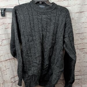 Men's Gray Cable Knit Sweater Ng B Classic XL